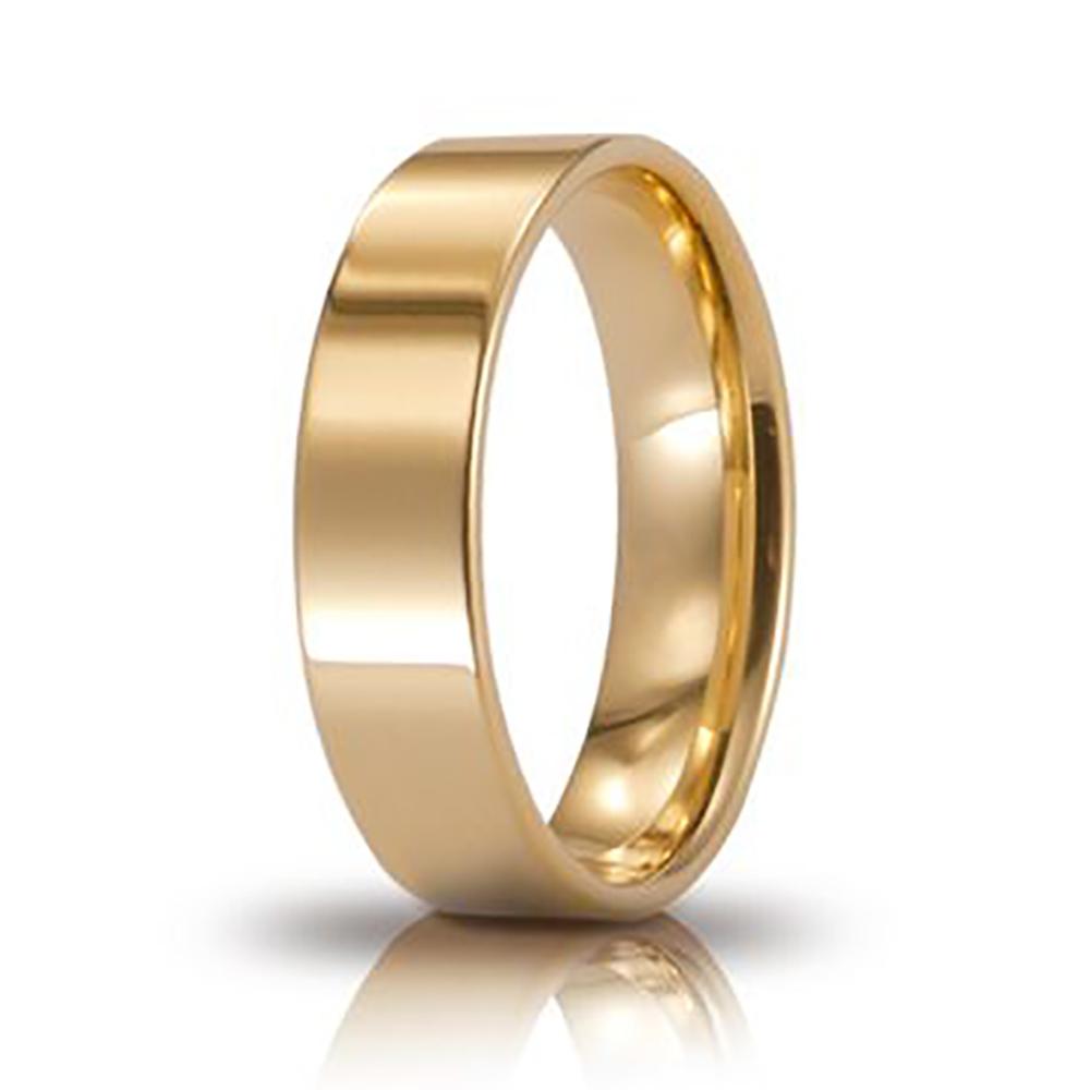Fede nuziale cerchi di luce in oro giallo titolo 750 collezione unoaerre- incisione gratis - mm 5